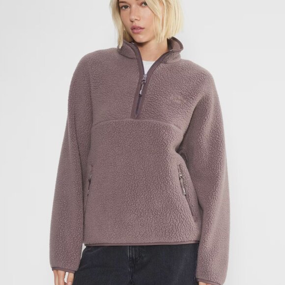 Aritzia Polartec® Thermal Pro™ 1/2 Zip Sweater in Smoked Eggplant - Picture 2 of 9
